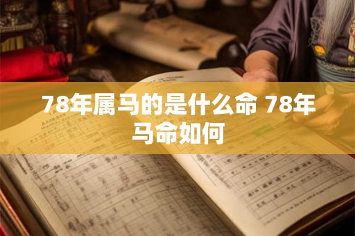 78年属马的是什么命 78年马命如何