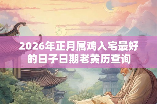 2026年正月属鸡入宅最好的日子日期老黄历查询