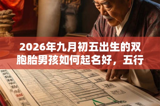 2026年九月初五出生的双胞胎男孩如何起名好，五行属什么