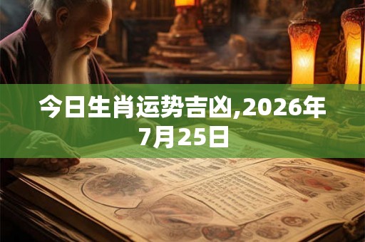 今日生肖运势吉凶,2026年7月25日