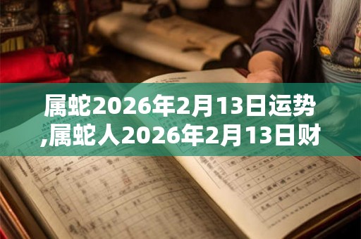 属蛇2026年2月13日运势,属蛇人2026年2月13日财运,生肖蛇2026年2月13日运势