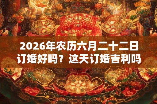 2026年农历六月二十二日订婚好吗？这天订婚吉利吗？