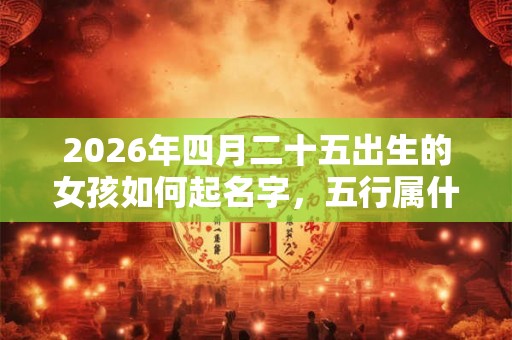 2026年四月二十五出生的女孩如何起名字，五行属什么