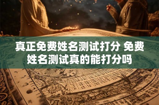 真正免费姓名测试打分 免费姓名测试真的能打分吗
