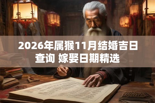 2026年属猴11月结婚吉日查询 嫁娶日期精选