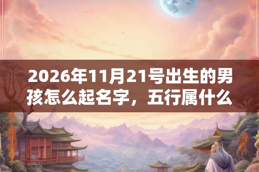 2026年11月21号出生的男孩怎么起名字，五行属什么