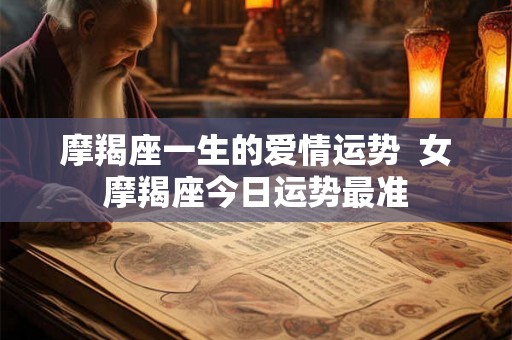 摩羯座一生的爱情运势  女摩羯座今日运势最准