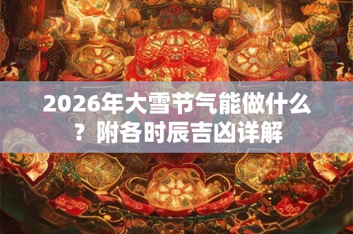 2026年大雪节气能做什么？附各时辰吉凶详解