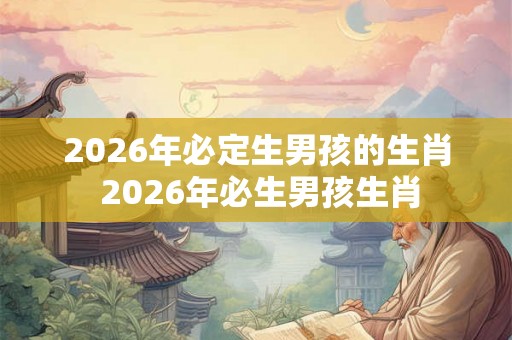 2026年必定生男孩的生肖 2026年必生男孩生肖