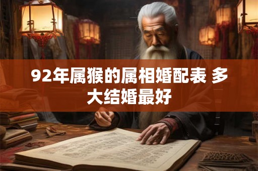 92年属猴的属相婚配表 多大结婚最好