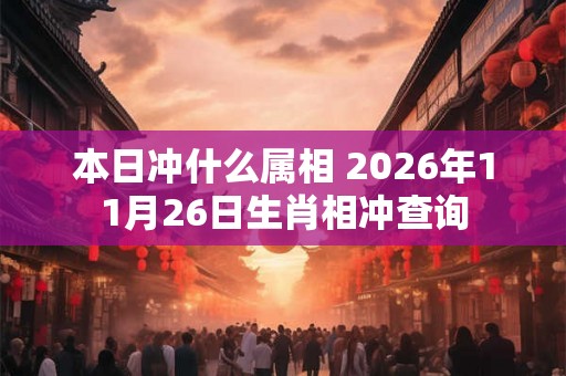 本日冲什么属相 2026年11月26日生肖相冲查询