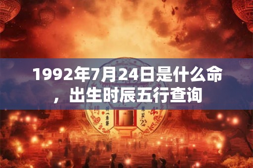1992年7月24日是什么命,出生时辰五行查询 1992年7月24日是什么命,出生时辰五行查询