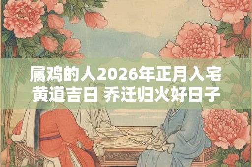 属鸡的人2026年正月入宅黄道吉日 乔迁归火好日子
