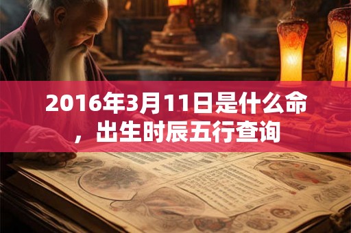2016年3月11日是什么命，出生时辰五行查询