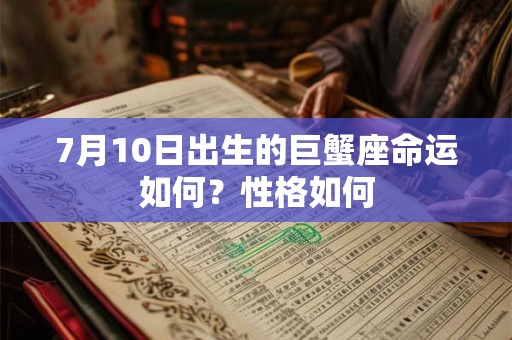 7月10日出生的巨蟹座命运如何？性格如何