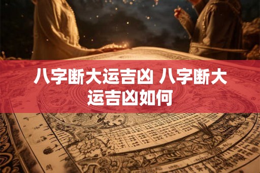 八字断大运吉凶 八字断大运吉凶如何