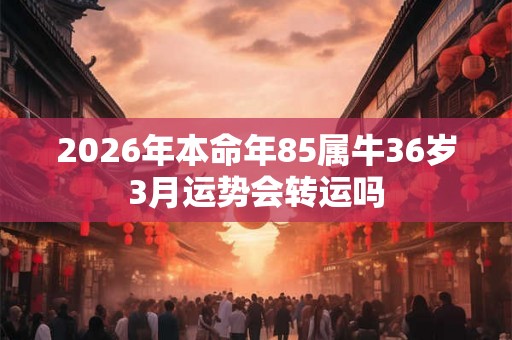 2026年本命年85属牛36岁3月运势会转运吗 2026年本命年85属牛36岁3月运势会转运吗