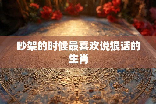 吵架的时候最喜欢说狠话的生肖