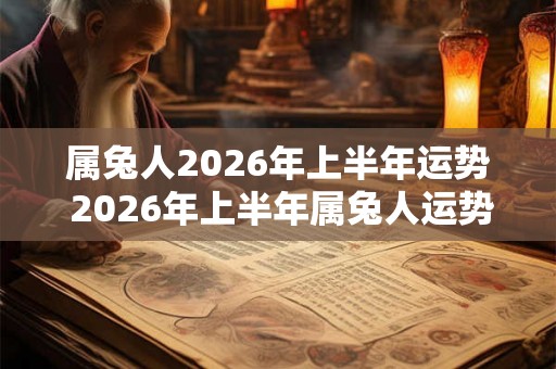 属兔人2026年上半年运势 2026年上半年属兔人运势如何