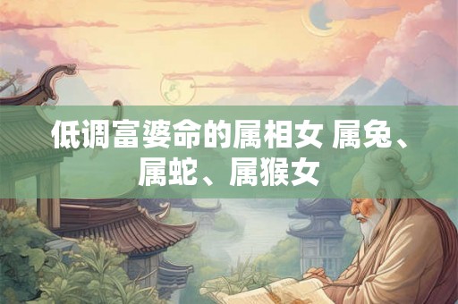 低调富婆命的属相女 属兔、属蛇、属猴女