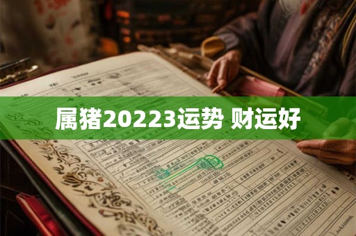 属猪20223运势 财运好