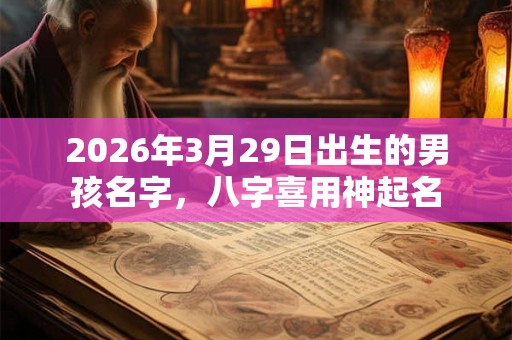 2026年3月29日出生的男孩名字，八字喜用神起名