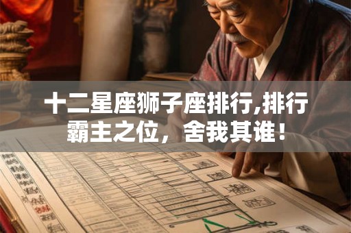 十二星座狮子座排行,排行霸主之位，舍我其谁！
