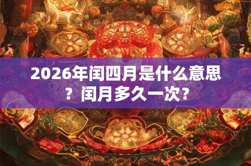 2026年闰四月是什么意思？闰月多久一次？
