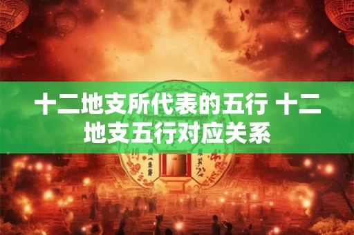 十二地支所代表的五行 十二地支五行对应关系