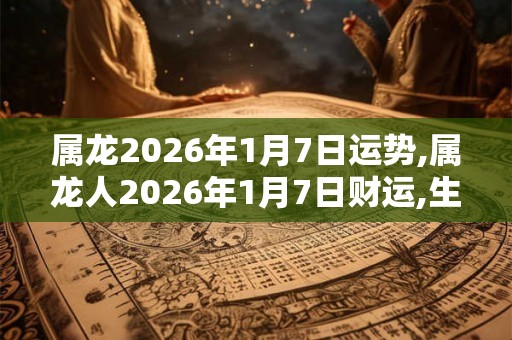 属龙2026年1月7日运势,属龙人2026年1月7日财运,生肖龙2026年1月7日运势
