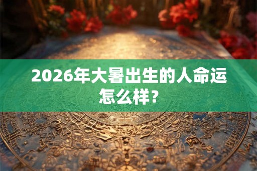 2026年大暑出生的人命运怎么样？