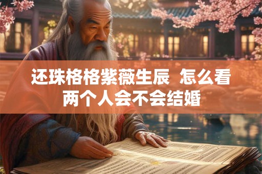 还珠格格紫薇生辰  怎么看两个人会不会结婚
