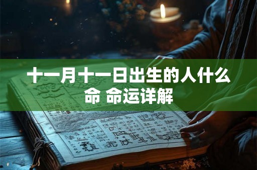 十一月十一日出生的人什么命 命运详解