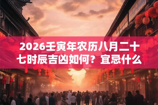 2026壬寅年农历八月二十七时辰吉凶如何？宜忌什么？