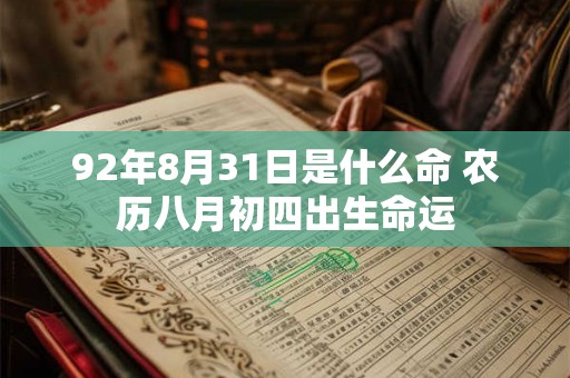 92年8月31日是什么命 农历八月初四出生命运