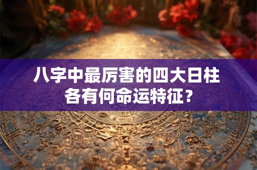 八字中最厉害的四大日柱 各有何命运特征？