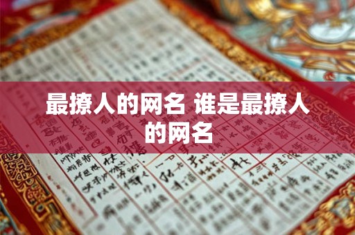 最撩人的网名 谁是最撩人的网名