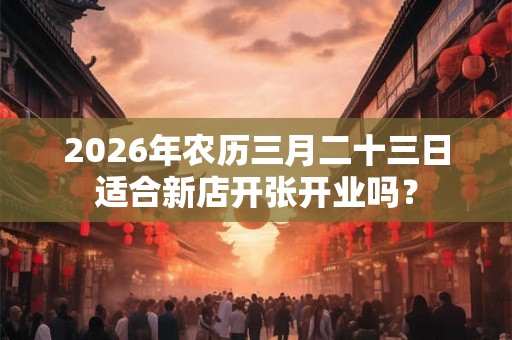 2026年农历三月二十三日适合新店开张开业吗？