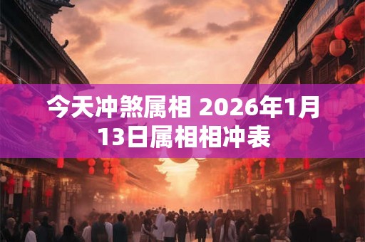 今天冲煞属相 2026年1月13日属相相冲表
