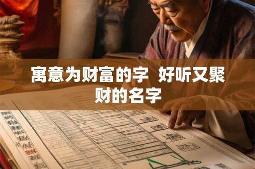 寓意为财富的字  好听又聚财的名字