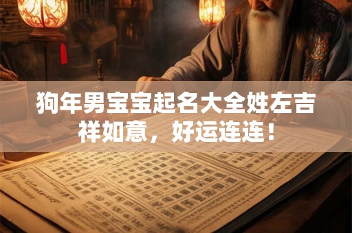 狗年男宝宝起名大全姓左吉祥如意，好运连连！