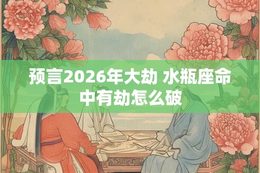 预言2026年大劫 水瓶座命中有劫怎么破