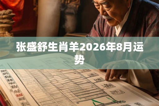 张盛舒生肖羊2026年8月运势 张盛舒生肖羊2026年8月运势