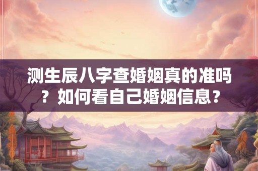 测生辰八字查婚姻真的准吗？如何看自己婚姻信息？