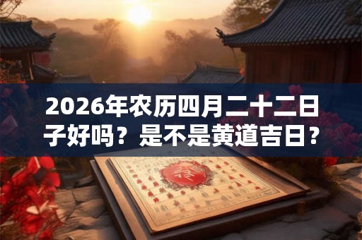 2026年农历四月二十二日子好吗？是不是黄道吉日？