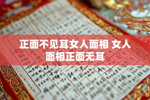 正面不见耳女人面相 女人面相正面无耳