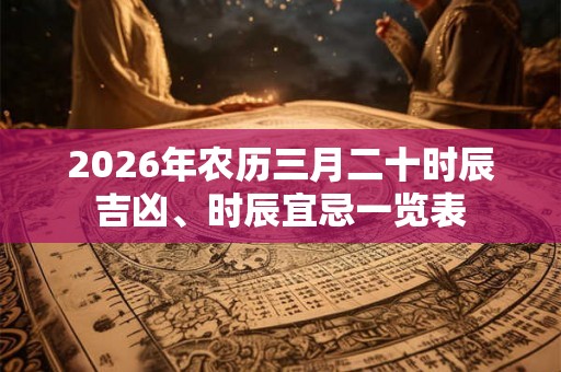 2026年农历三月二十时辰吉凶、时辰宜忌一览表 2026年农历三月二十时辰吉凶、时辰宜忌一览表