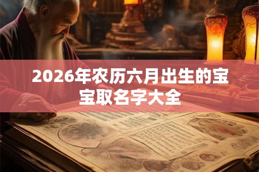2026年农历六月出生的宝宝取名字大全