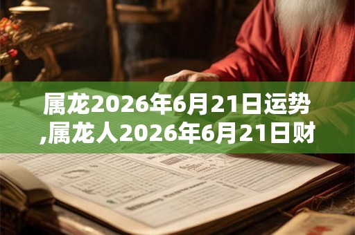 属龙2026年6月21日运势,属龙人2026年6月21日财运,生肖龙2026年6月21日运势