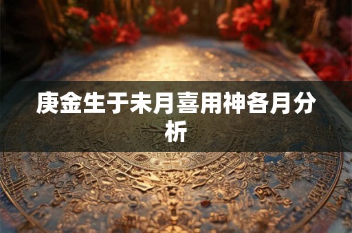 庚金生于未月喜用神各月分析